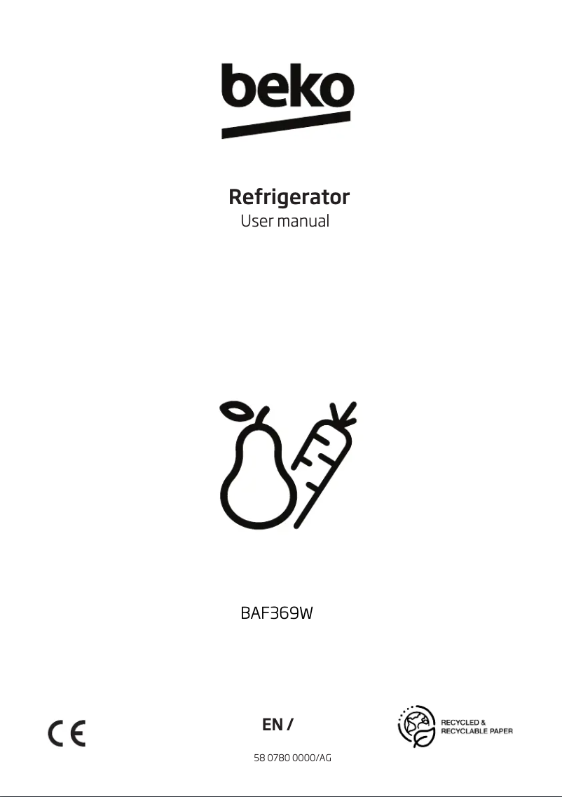 Page 1 de la notice Manuel utilisateur Beko BAF369W