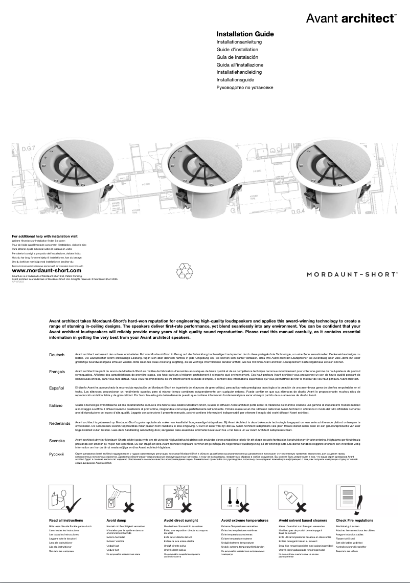 Page n°1 - Manuel utilisateur Mordaunt-Short Avant Architect