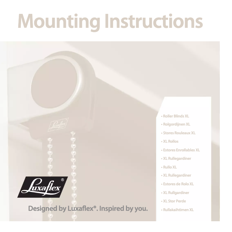 Page n°1 - Manuel utilisateur Luxaflex XL-60