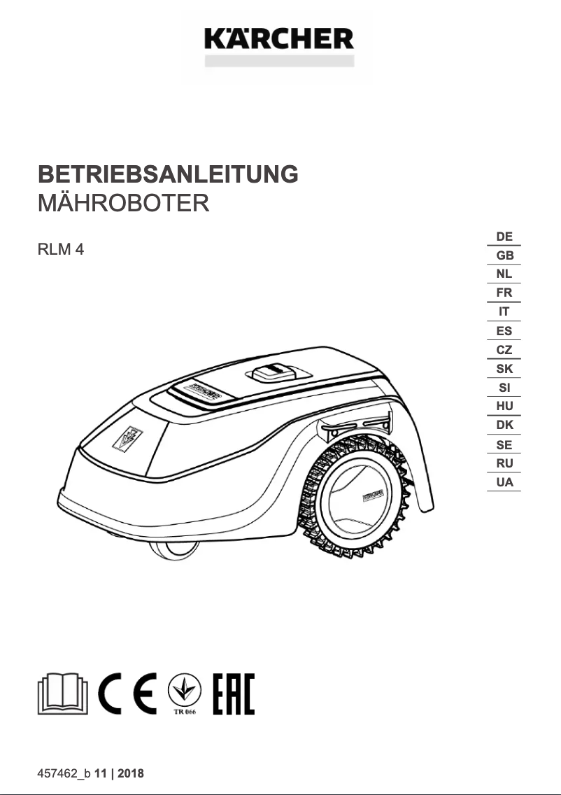 Page 1 de la notice Manuel utilisateur Kärcher RLM 4
