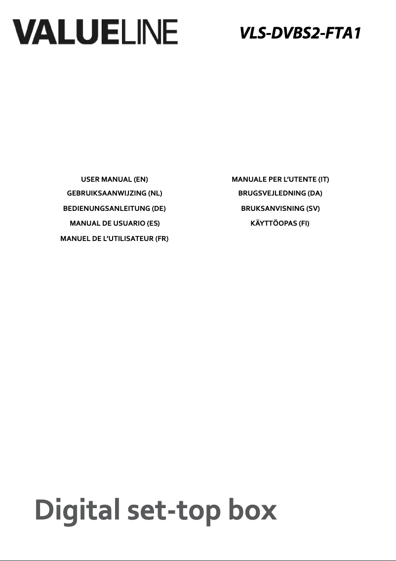 Page 1 de la notice Manuel utilisateur Valueline VLS-DVBS2-FTA1