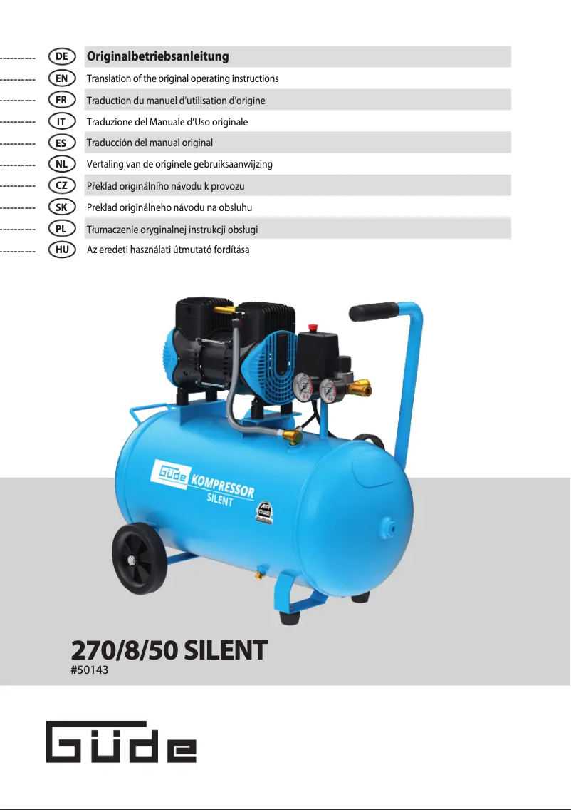 Page 1 de la notice Manuel utilisateur Güde 270/8/50 SILENT