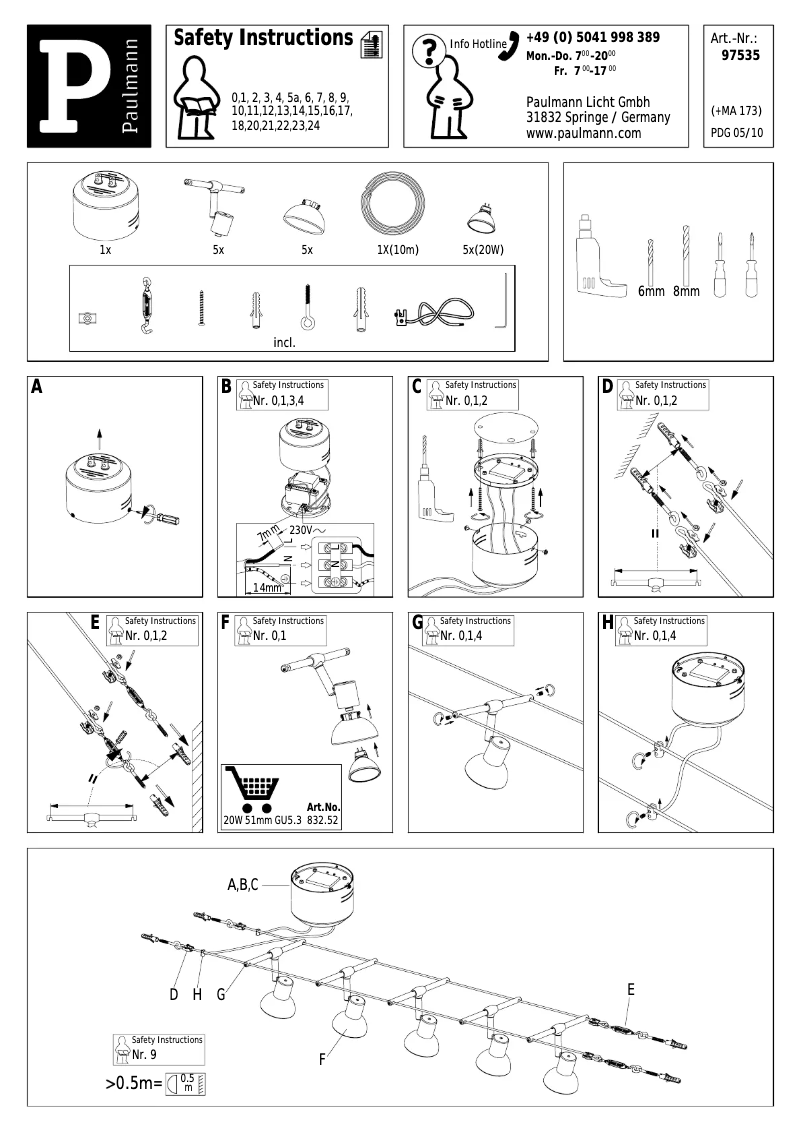 Page 1 de la notice Manuel utilisateur Paulmann Sheela 975.35
