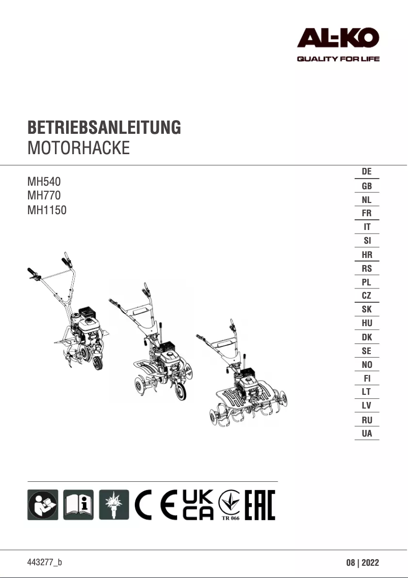 Image de la première page du manuel de l'appareil MH 540