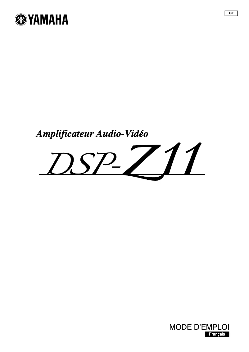 Page n°1 - Manuel utilisateur Yamaha DSP-Z11