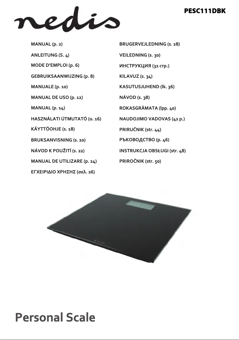 Image de la première page du manuel de l'appareil PESC111DBK