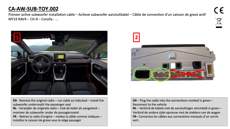 Page 1 de la notice Manuel utilisateur Pioneer CA-AW-SUB-TOY.002