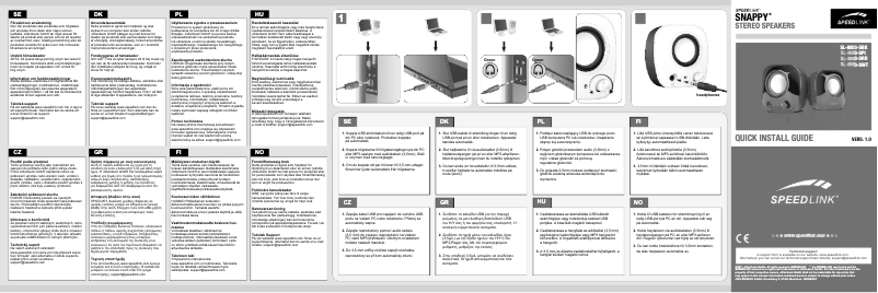 Page 1 de la notice Manuel utilisateur Speed-Link Snappy SL-8003-SWT