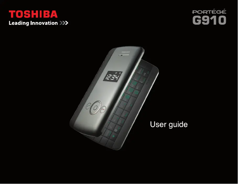 Page 1 de la notice Manuel utilisateur Toshiba G910