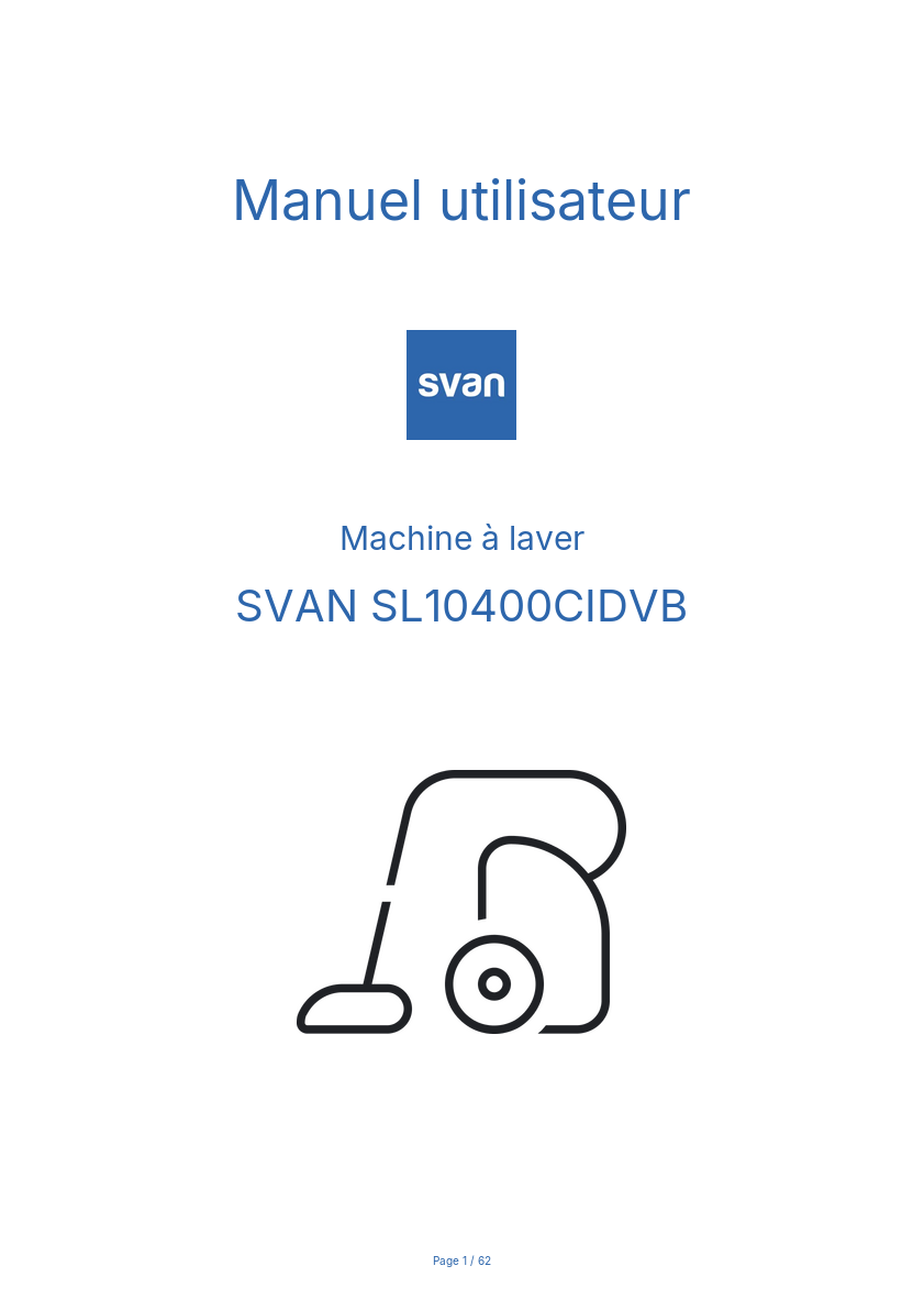 Page n°1 - Manuel utilisateur SVAN SL10400CIDVB