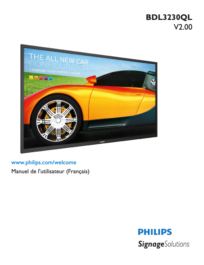 Page 1 de la notice Manuel utilisateur Philips BDL3230QL