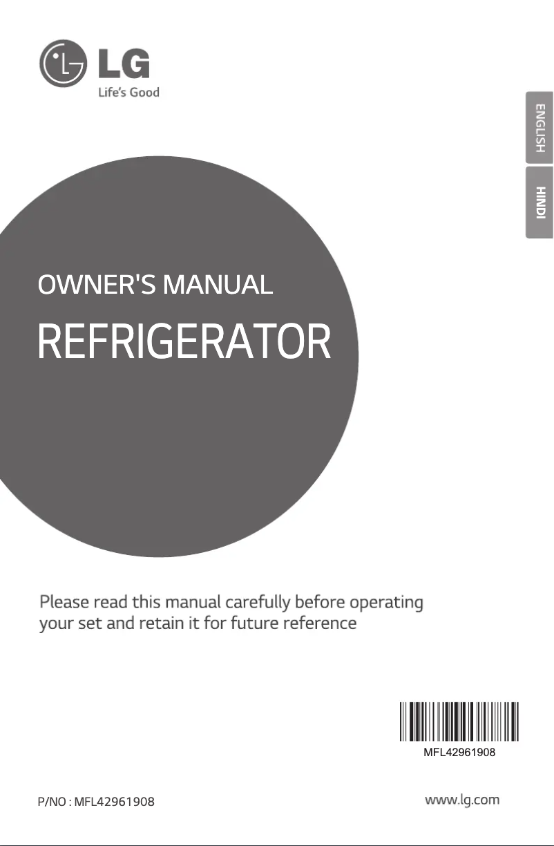 Page 1 de la notice Manuel utilisateur LG GL-B205XSHZ