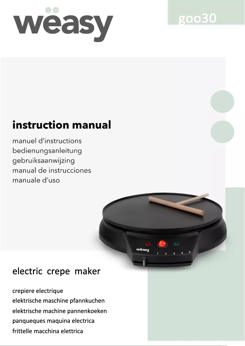Page 1 de la notice Manuel utilisateur Wëasy GOO30