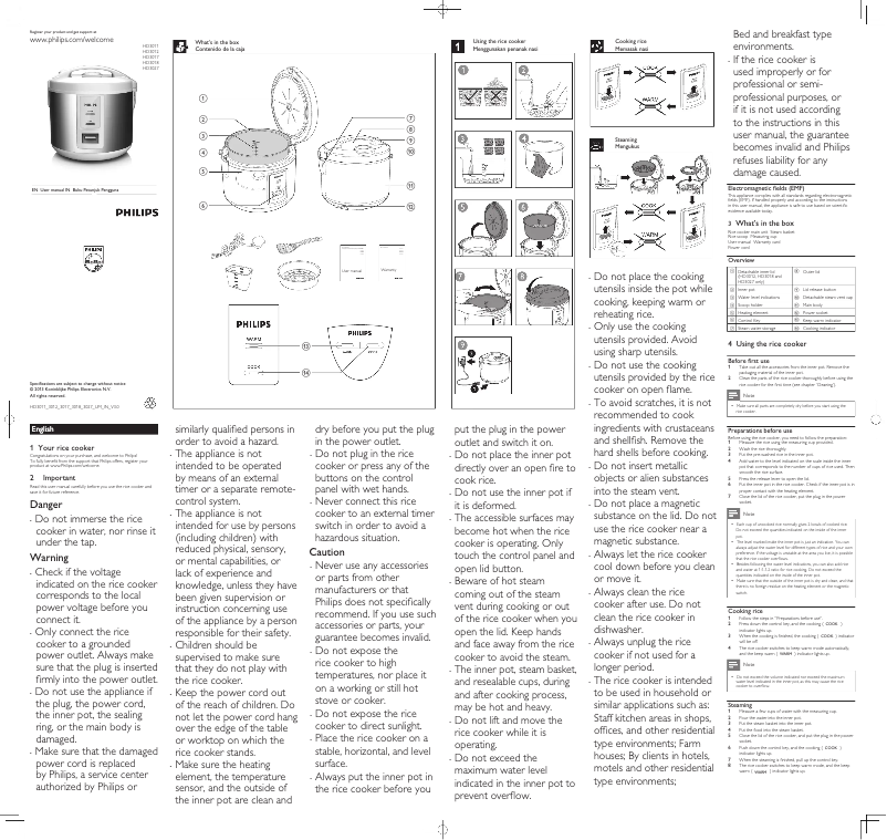 Página 1 del manual Manual de usuario Philips Daily Collection HD3017