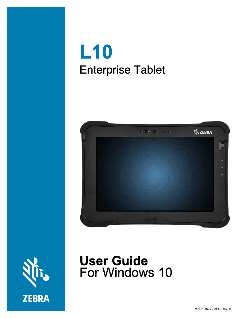 Page n°1 - Manuel utilisateur Zebra XBook L10