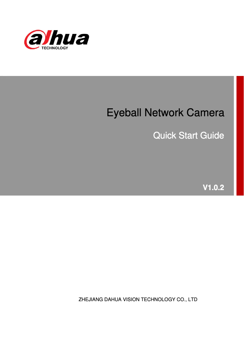 Page 1 de la notice Manuel utilisateur Dahua Technology Lite IPC-HDW3441TM-AS