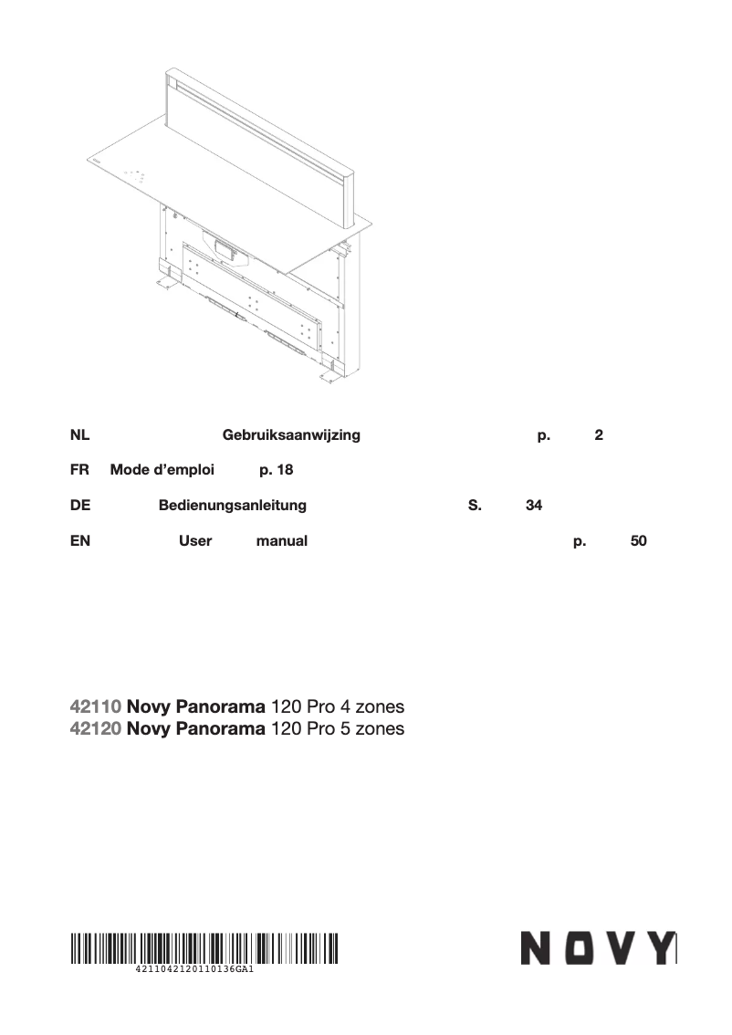 Page 1 de la notice Manuel utilisateur Novy Panorama 120 Pro 41120