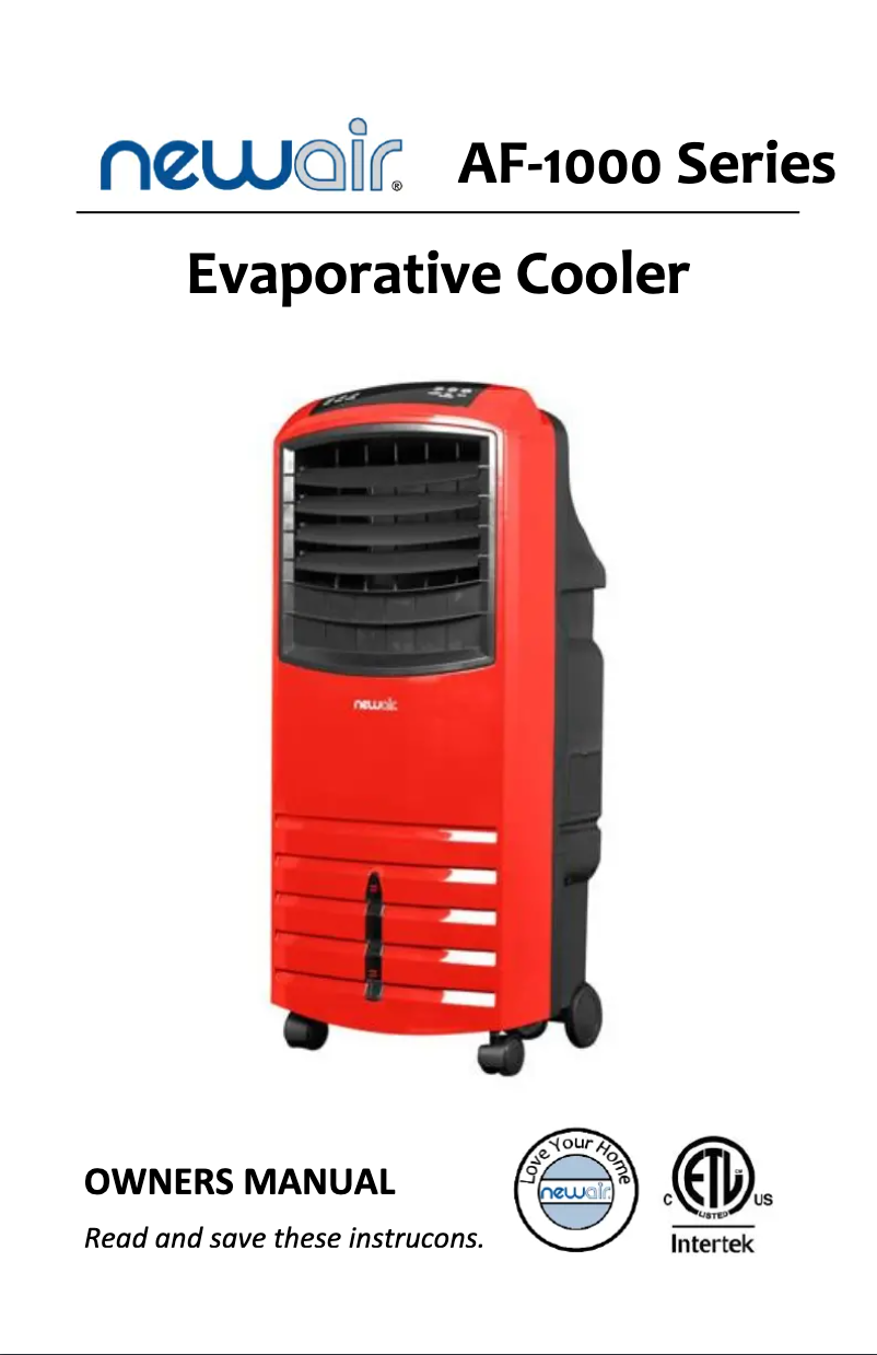 Page n°1 - Manuel utilisateur NewAir AF-1000W