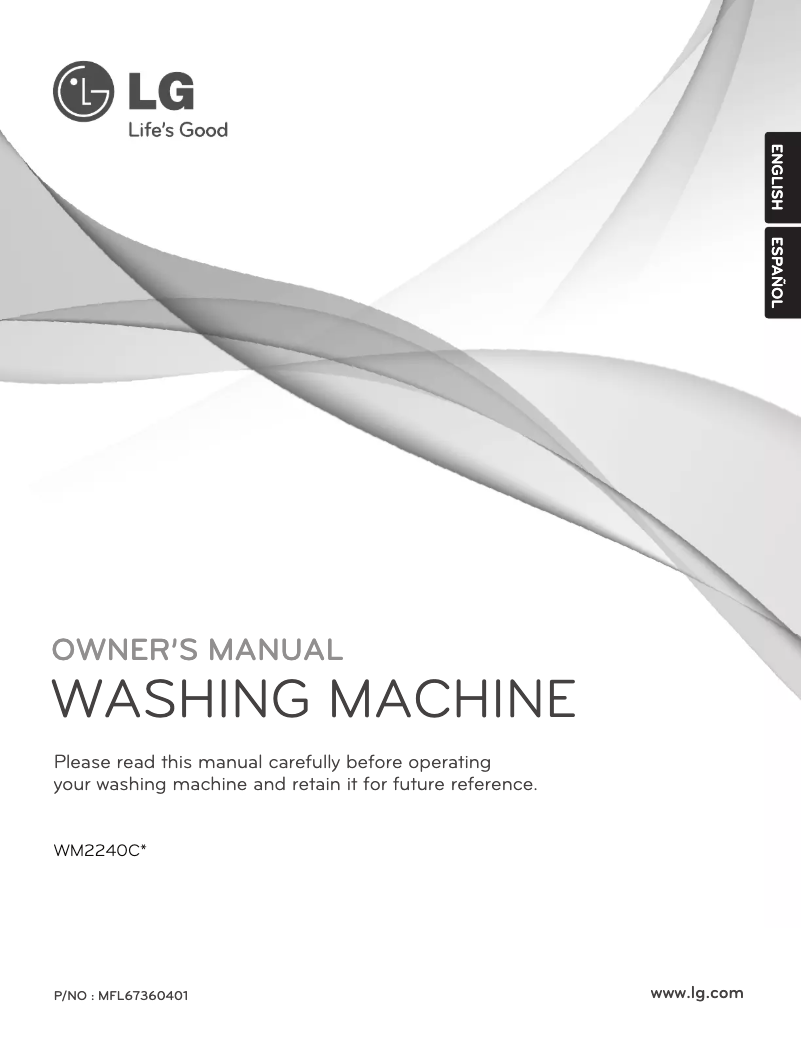 Page n°1 - Manuel utilisateur LG WM2240CW