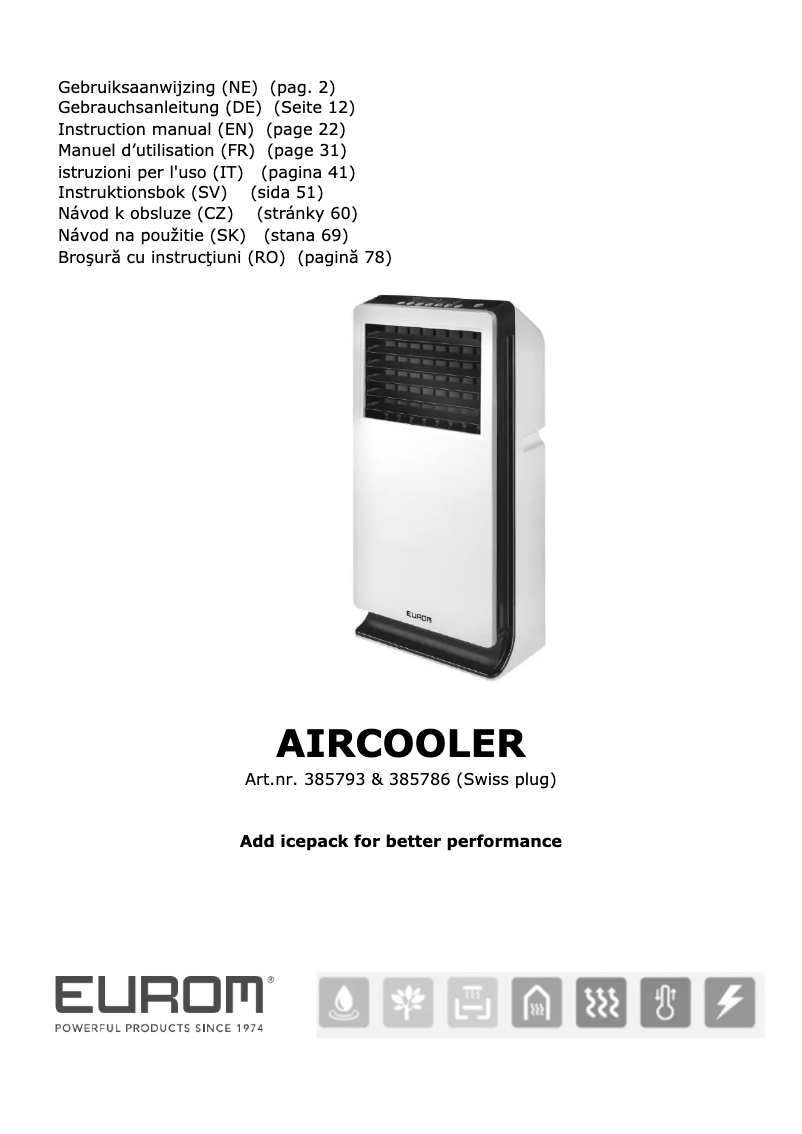 Imagen de la primera página del manual del dispositivo Aircooler