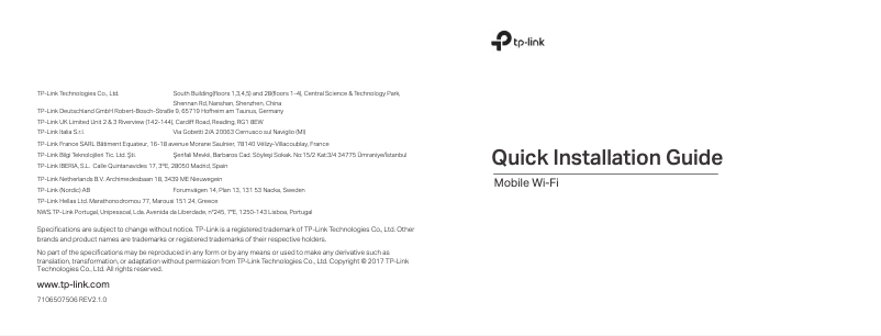 Page 1 of the manual User Manual TP-Link M5360