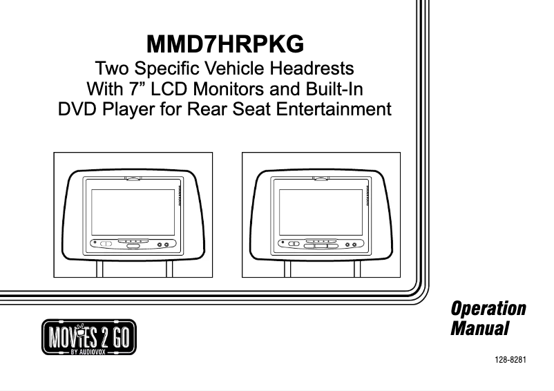 Página 1 del manual Manual de usuario VOXX MMD7HRPKG