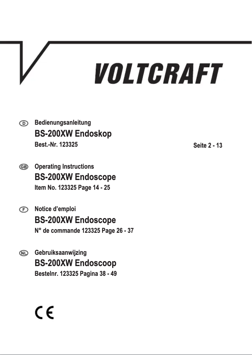 Page n°1 - Manuel utilisateur Voltcraft BS-200XW