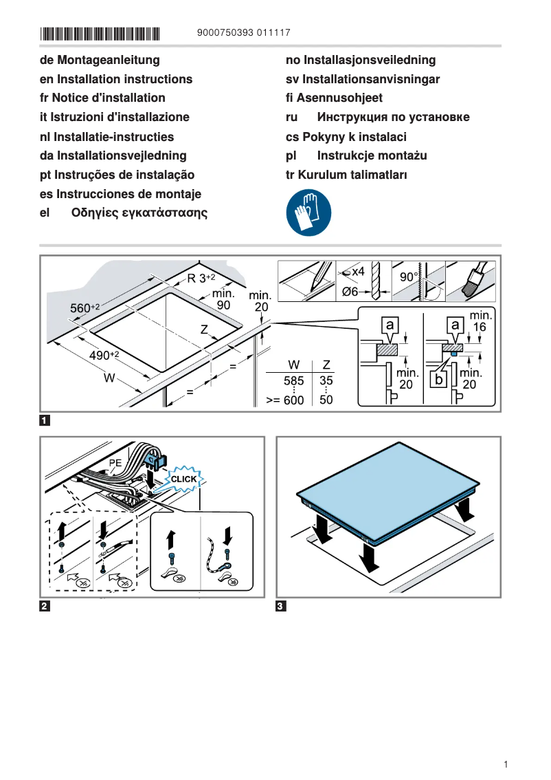 Page 1 de la notice Instructions / montage Neff M13R42N2