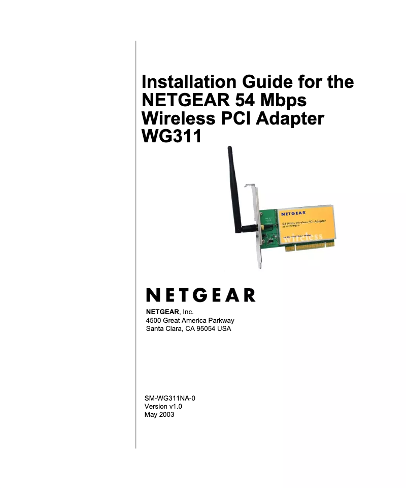 Image de la première page du manuel de l'appareil WG311