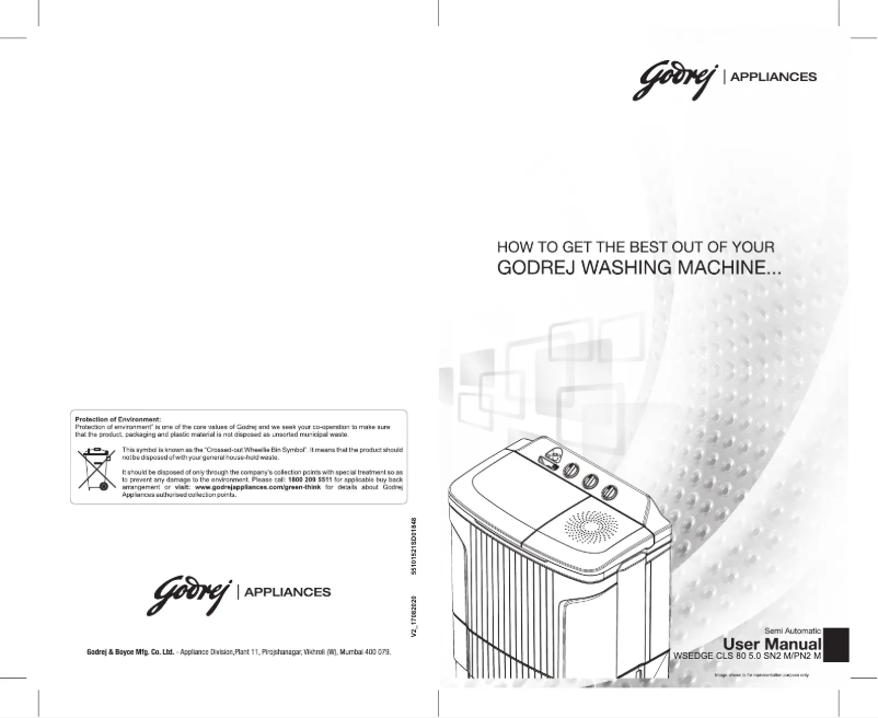 Page n°1 - Manuel utilisateur Godrej WSEDGE CLS 80 5.0 SN2 M PN2 M