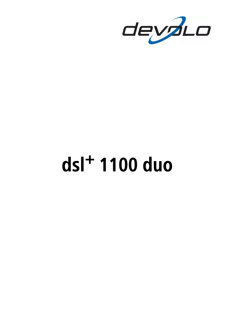 Page 1 de la notice Manuel utilisateur Devolo dsl+ 1100 DUO