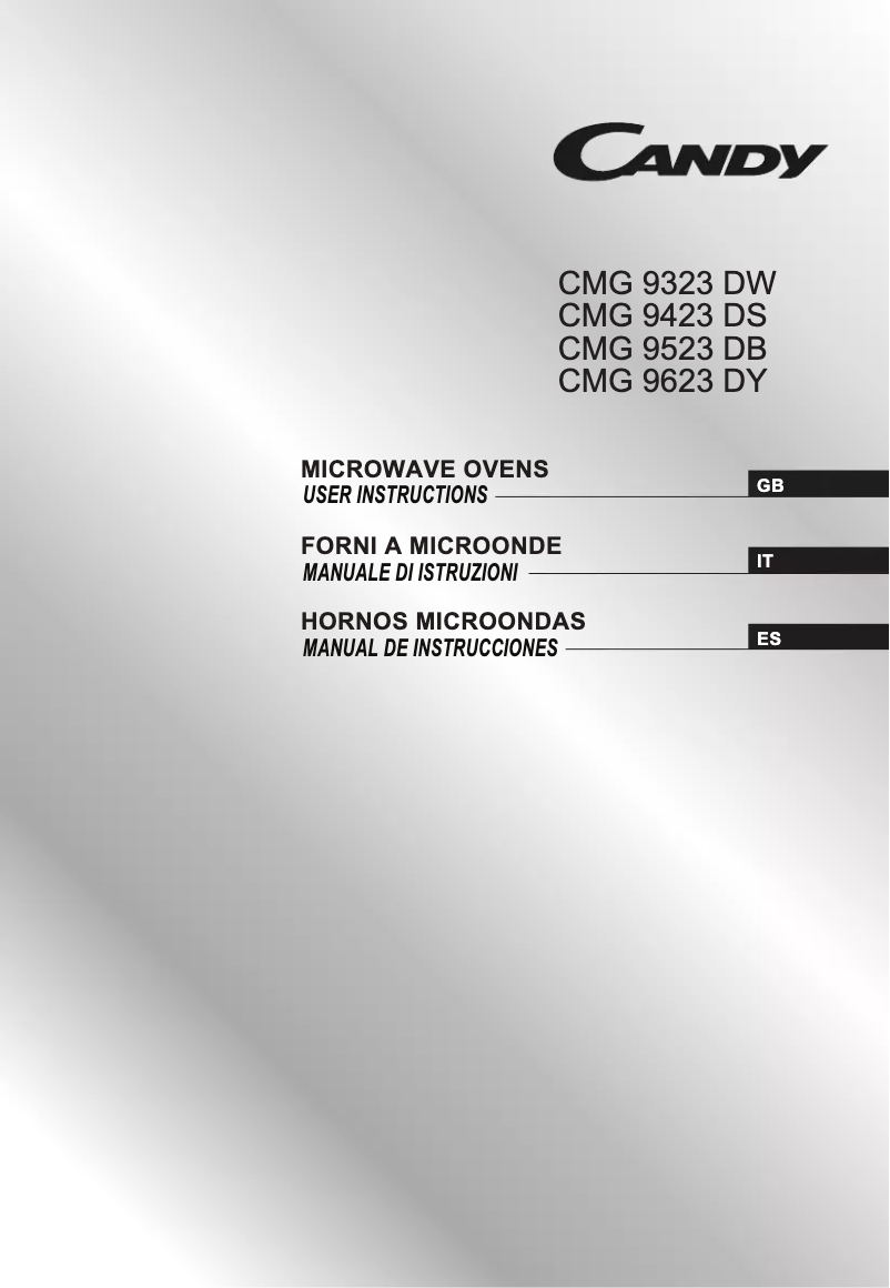 Page 1 de la notice Manuel utilisateur Candy CMG 9523 DB RU