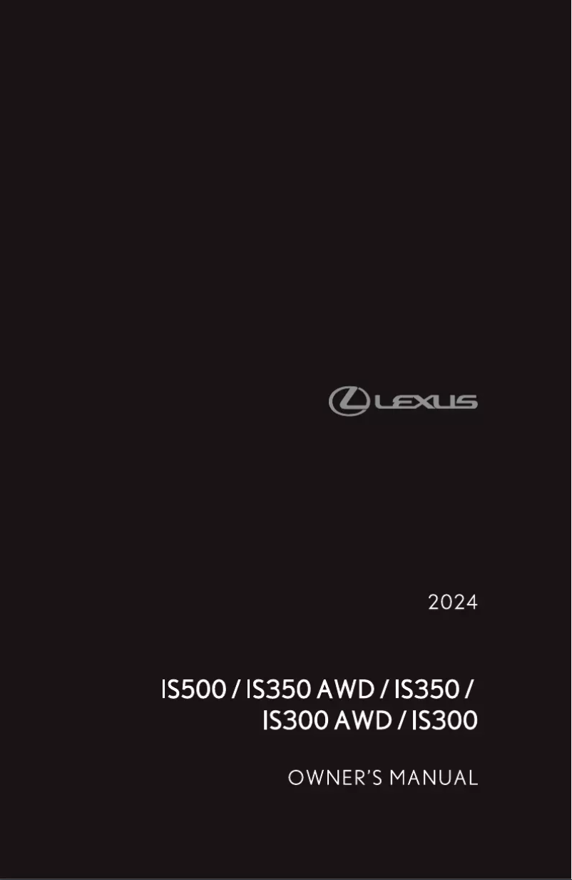 Page 1 de la notice Manuel utilisateur Lexus IS 500 RWD (2024)