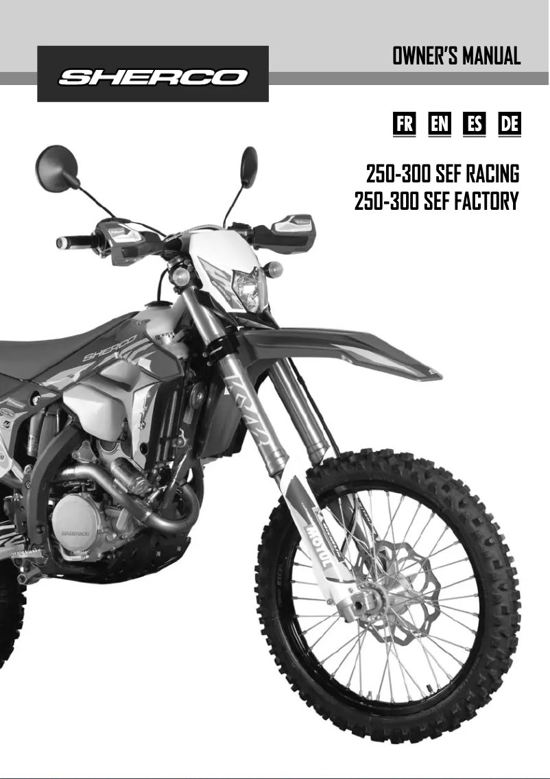 Page 1 of the manual User Manual Sherco 300 SEF (2023)