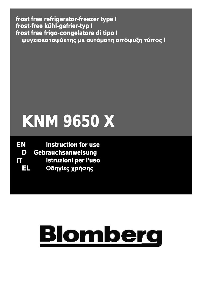 Page 1 de la notice Manuel utilisateur Blomberg KNM 9650 X