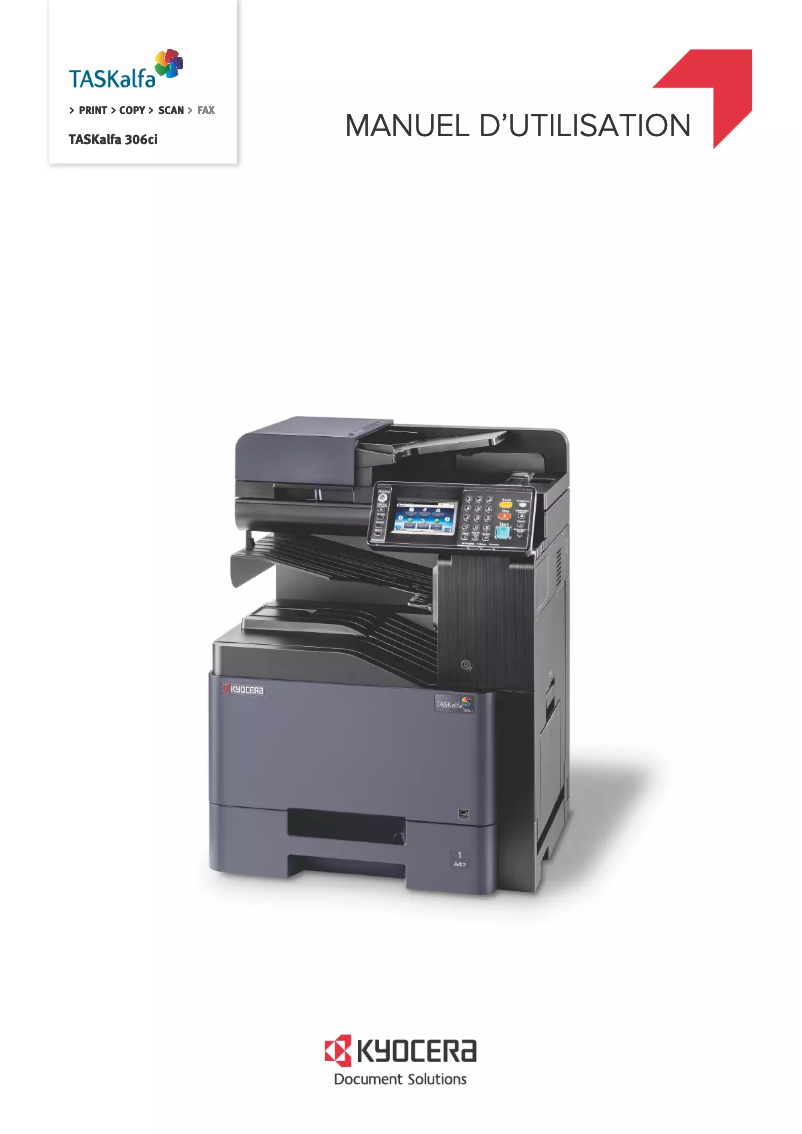 Page 1 de la notice Manuel utilisateur Kyocera TASKalfa 306ci