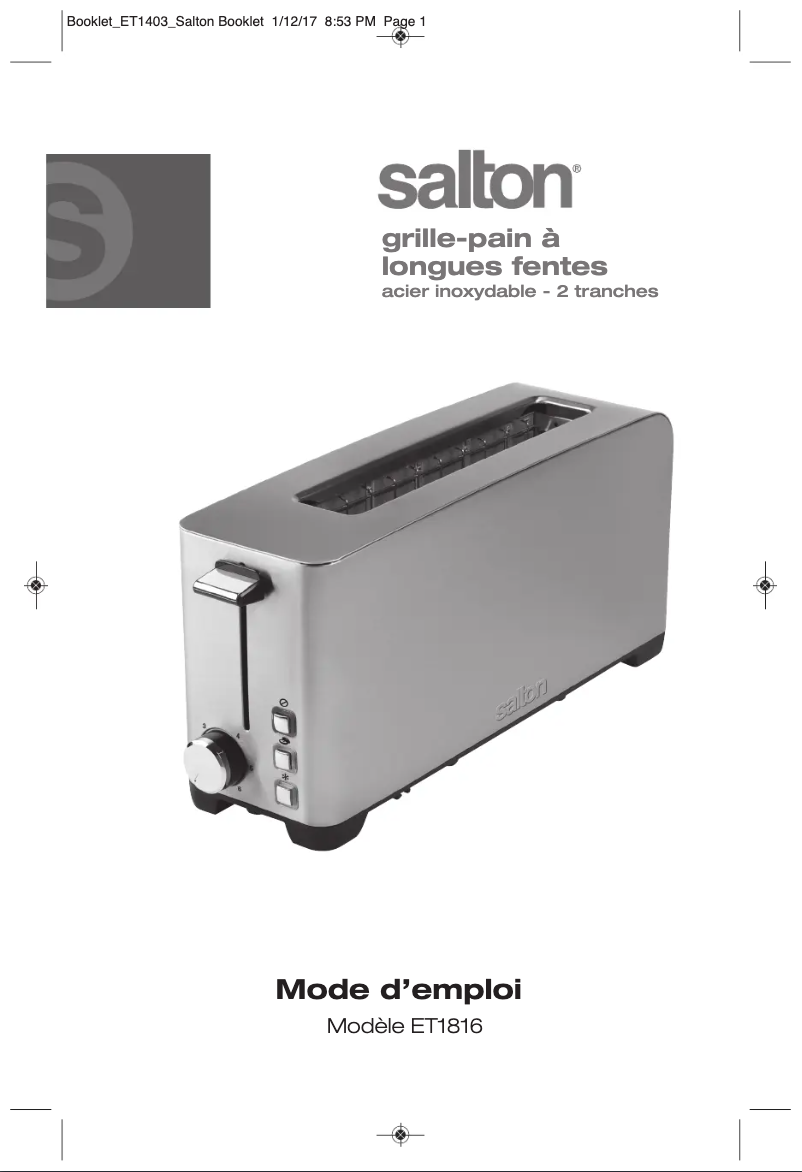 Página 1 del manual Manual de usuario Salton ET1816