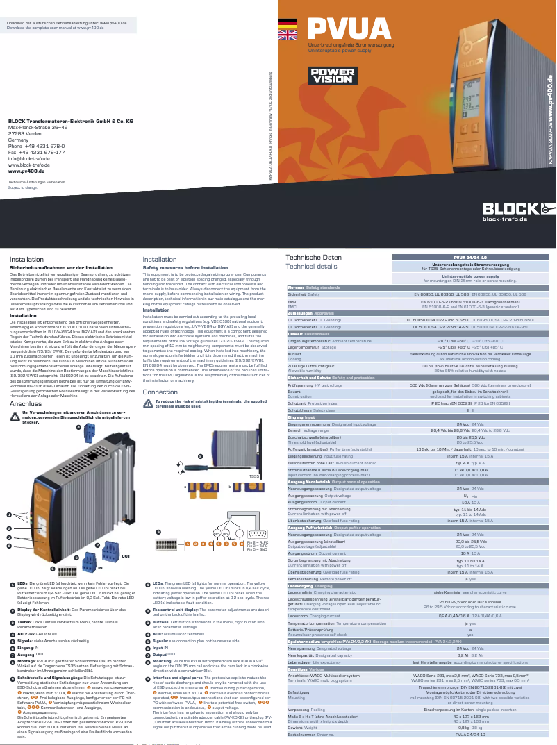 Page n°1 - Manuel utilisateur Block 24/24-10