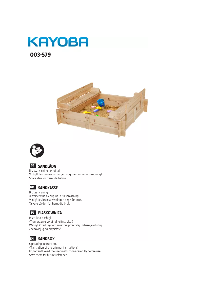 Image de la première page du manuel de l'appareil 003-579