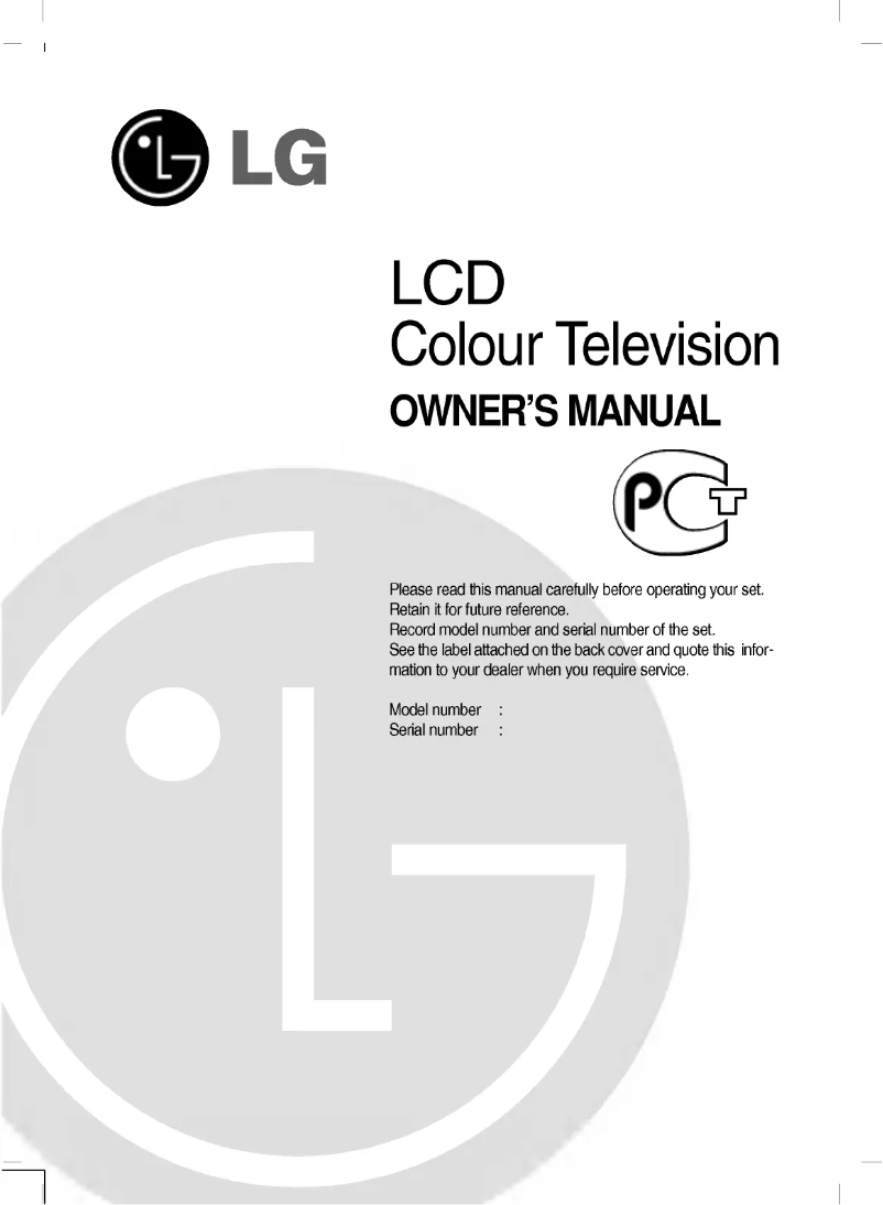 Page 1 de la notice Manuel utilisateur LG RZ-13LA60