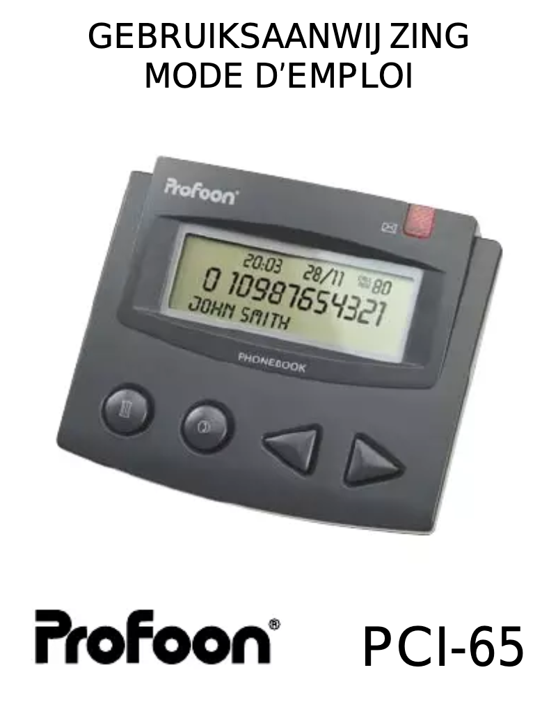 Image de la première page du manuel de l'appareil PCI-65