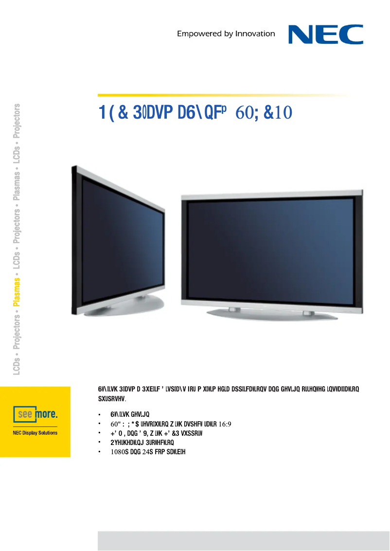 Image de la première page du manuel de l'appareil PlasmaSync 60XC10