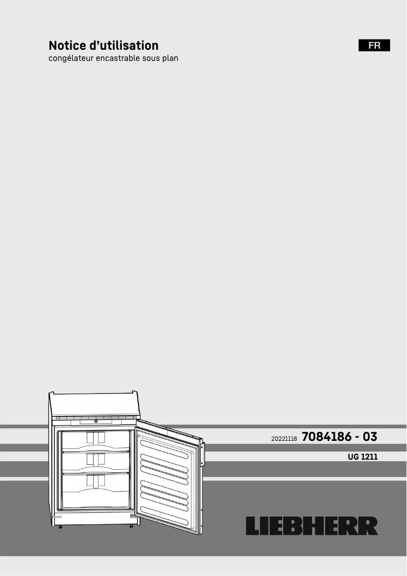 Page 1 de la notice Manuel utilisateur Liebherr UG 1211