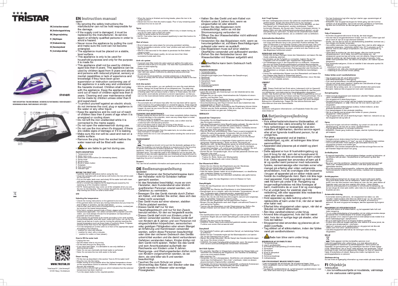 Page n°1 - Manuel utilisateur TriStar ST-8143FI