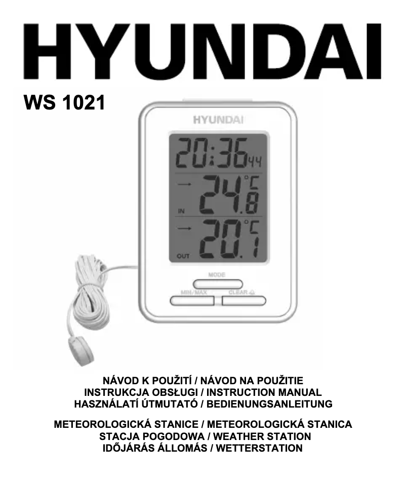Page 1 de la notice Manuel utilisateur Hyundai WS 1021