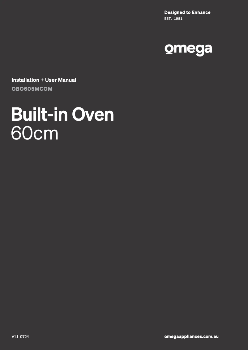 Page n°1 - Manuel utilisateur Omega OBO605MCOM