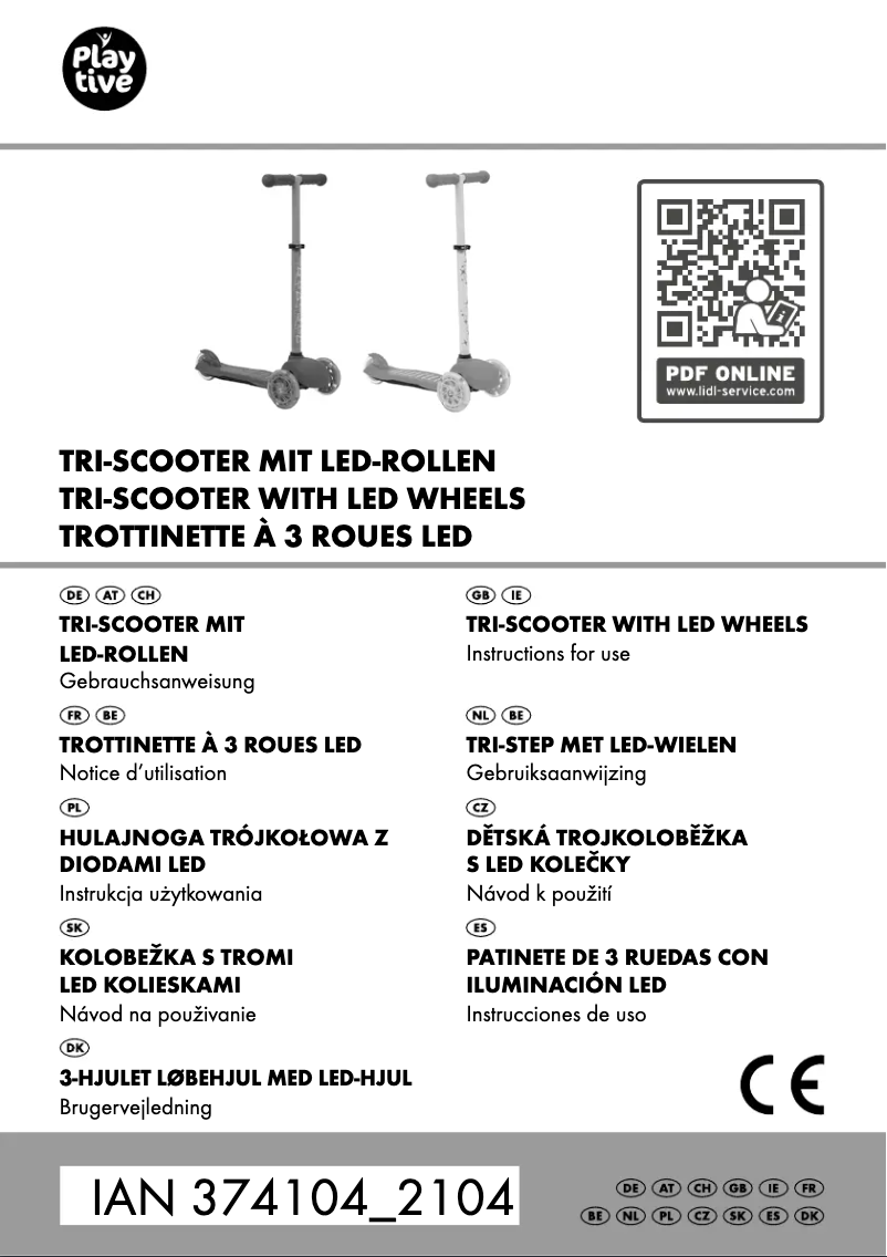 Page 1 de la notice Manuel utilisateur Playtive IAN 374104