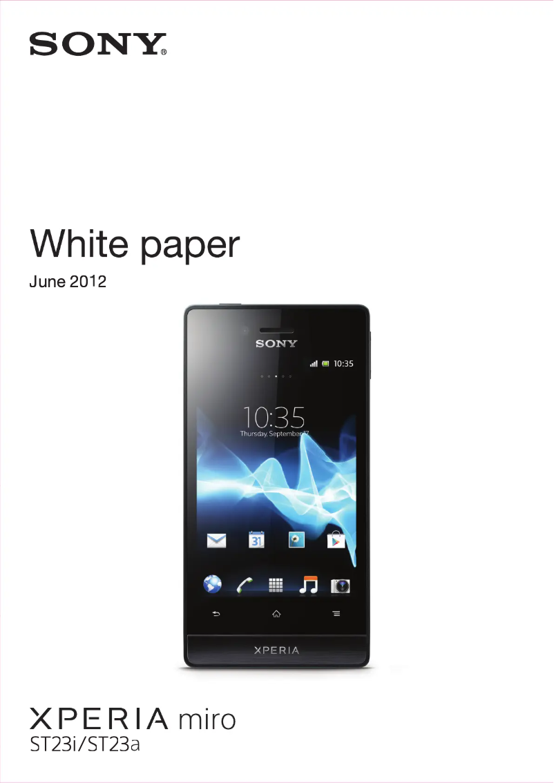 Page 1 de la notice Manuel utilisateur Sony Xperia miro 1268-4864