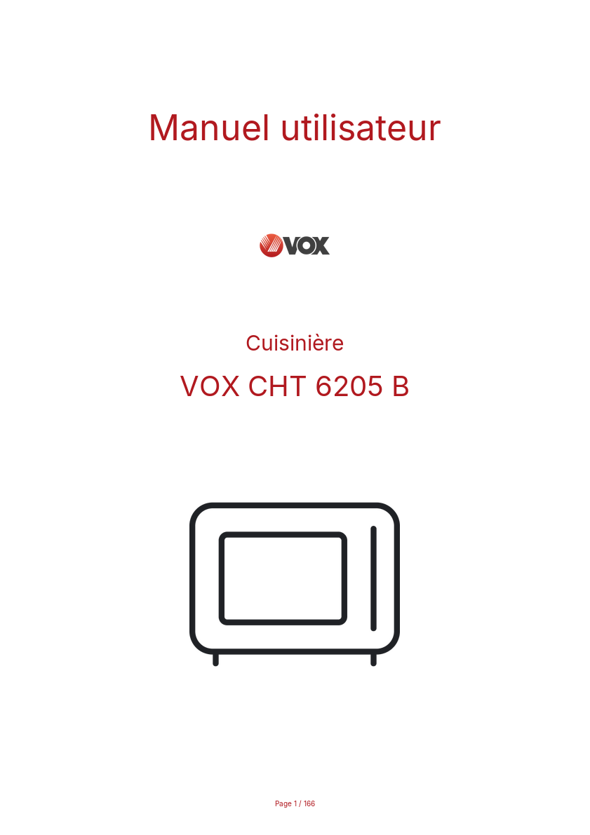 Page n°1 - Manuel utilisateur VOX CHT 6205 B