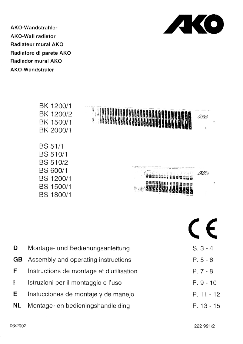 Page n°1 - Manuel utilisateur AKO BS 1200/1